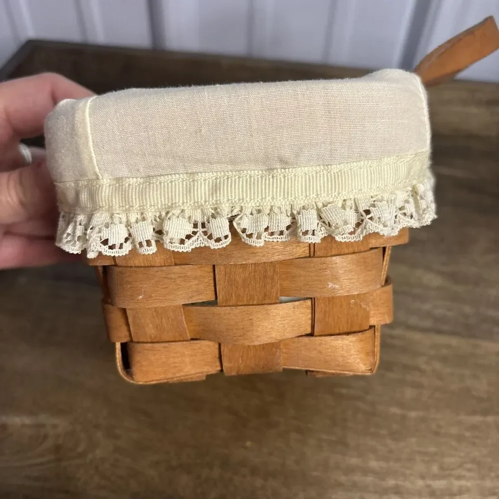 Vintage 1991 Small Longaberger Hanging Basket With Liner